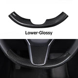 Steering Wheel Upper/Lower Cover for Model 3/Y (2017-2022)- Real Carbon Fiber  Accessories