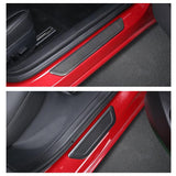 Real Carbon Fiber Door Sill Covers Protector for Model 3/Y (2017-2023)