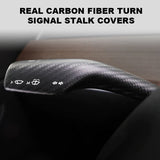 Gear Shift Cover, Turn Signal Stalk Covers for Model 3/Y (2017-2022)- Real Carbon Fiber  Accessories