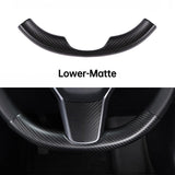 Steering Wheel Upper/Lower Cover for Model 3/Y (2017-2022)- Real Carbon Fiber  Accessories